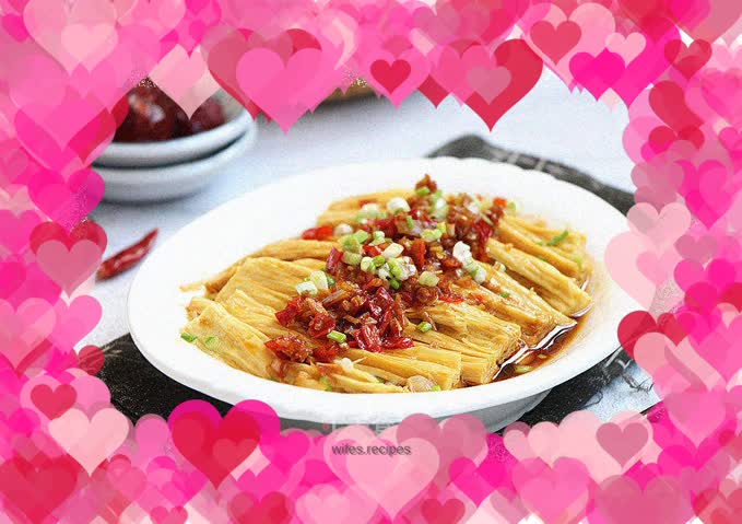 Steamed Bean Curd with Enoki Mushroom