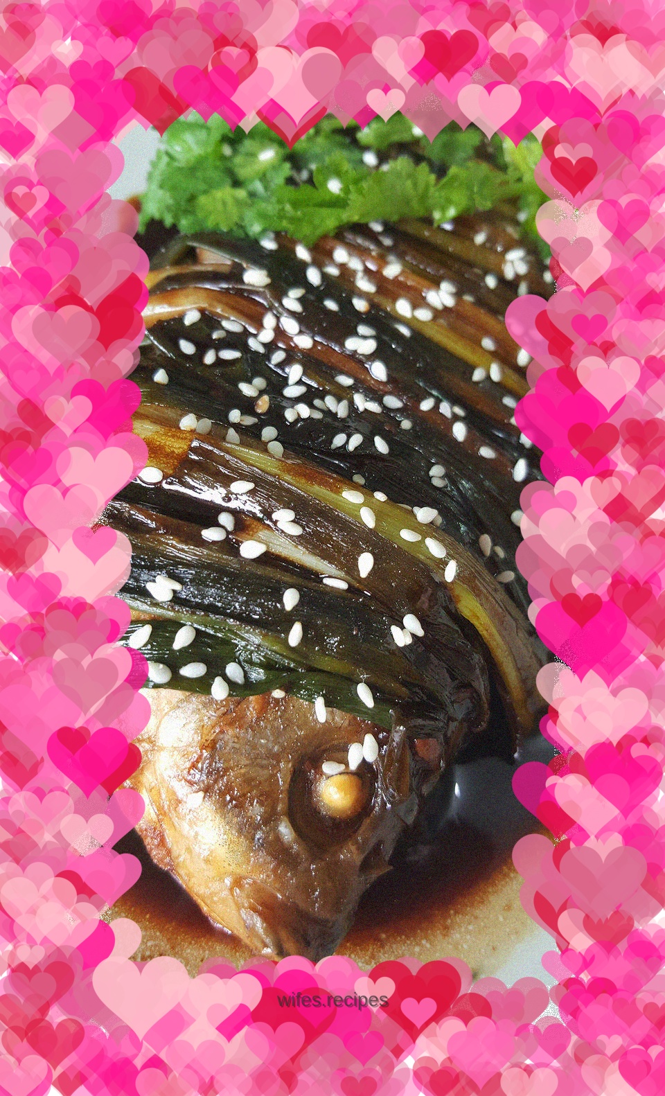 Braised crucian carp with green onions, cordyceps, flowers and tangerine peel