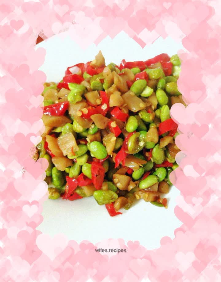 Fried edamame with dried radish