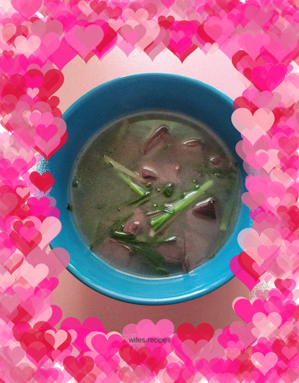 Duck blood and leek soup