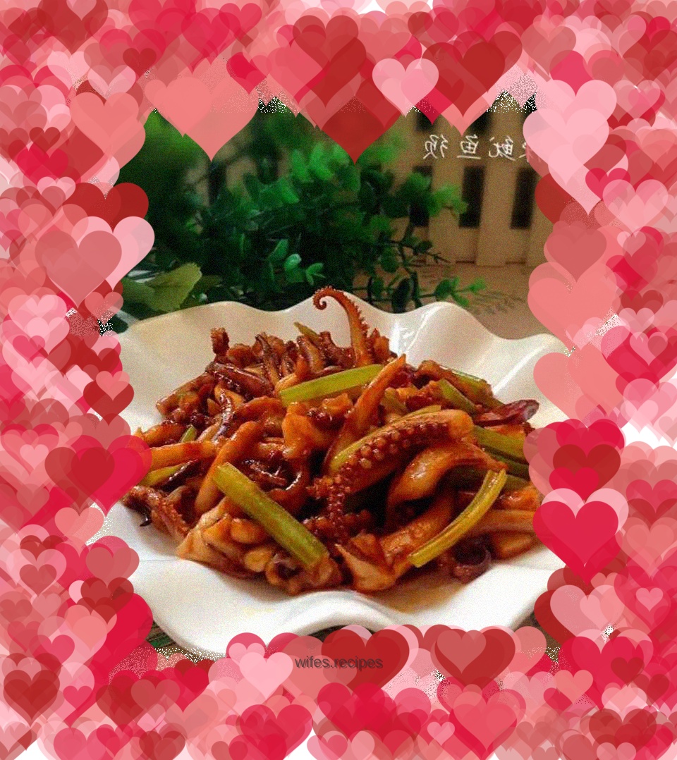 Spicy squid tentacles