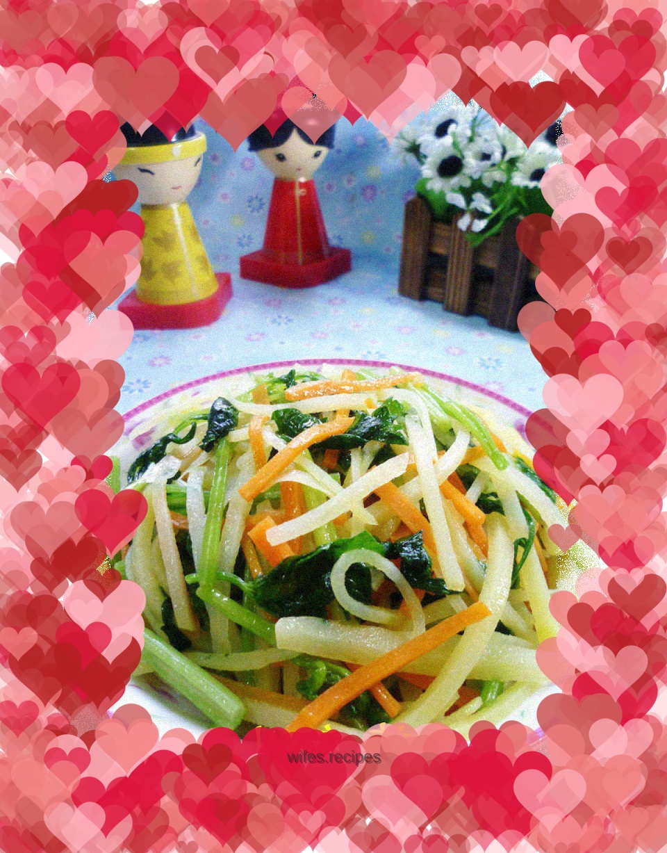 Shredded Carrots, Parsley and Potatoes