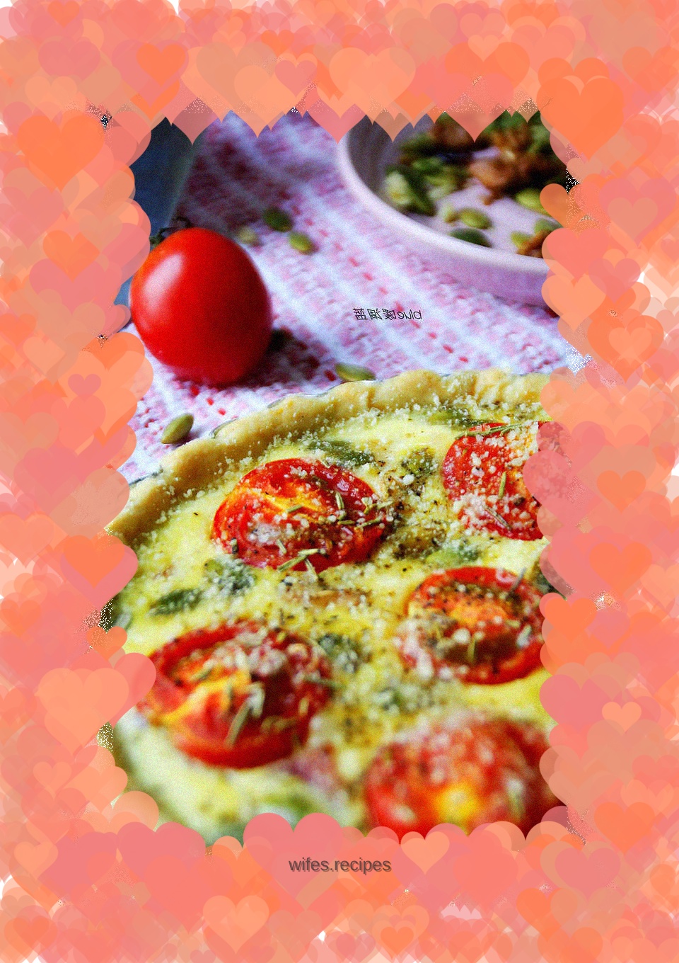 A different way to eat cherry tomatoes: [Tomato Bacon Cheese Tart]