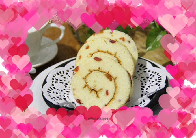 Perfect afternoon tea, a little refreshing - cherry tomato cake roll