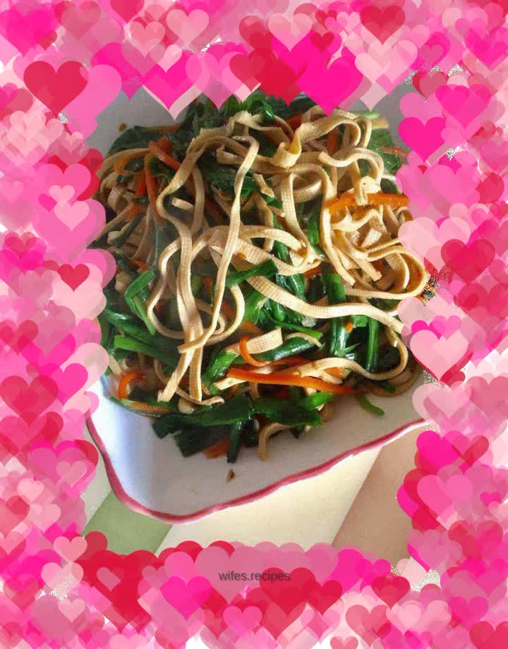 Stir-fried bean curd with leeks