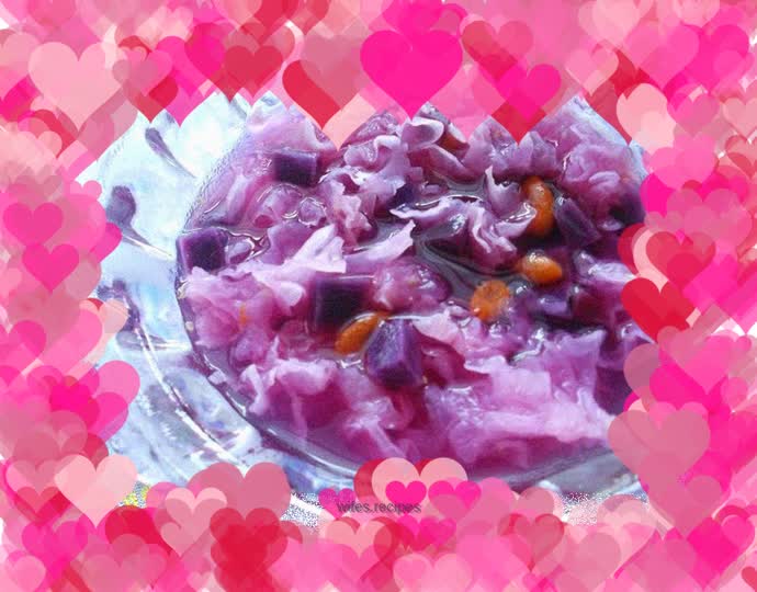 Purple sweet potato and white fungus syrup