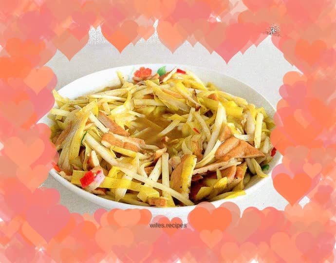 Fried dried chives and tea