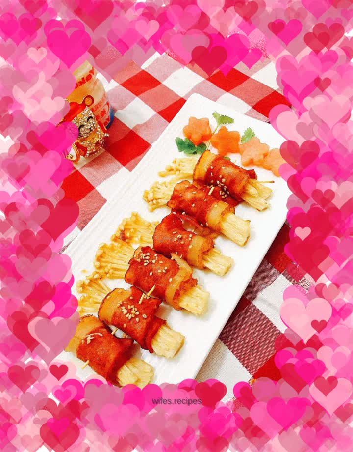 Bacon and Enoki Mushroom Rolls