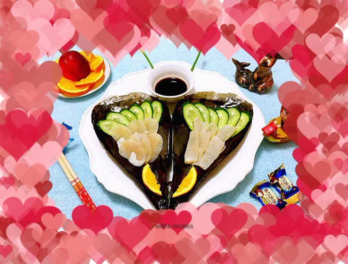 Scallops dipped in horseradish