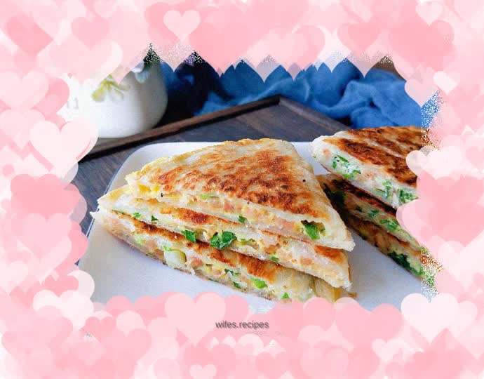 Egg and ham pancakes