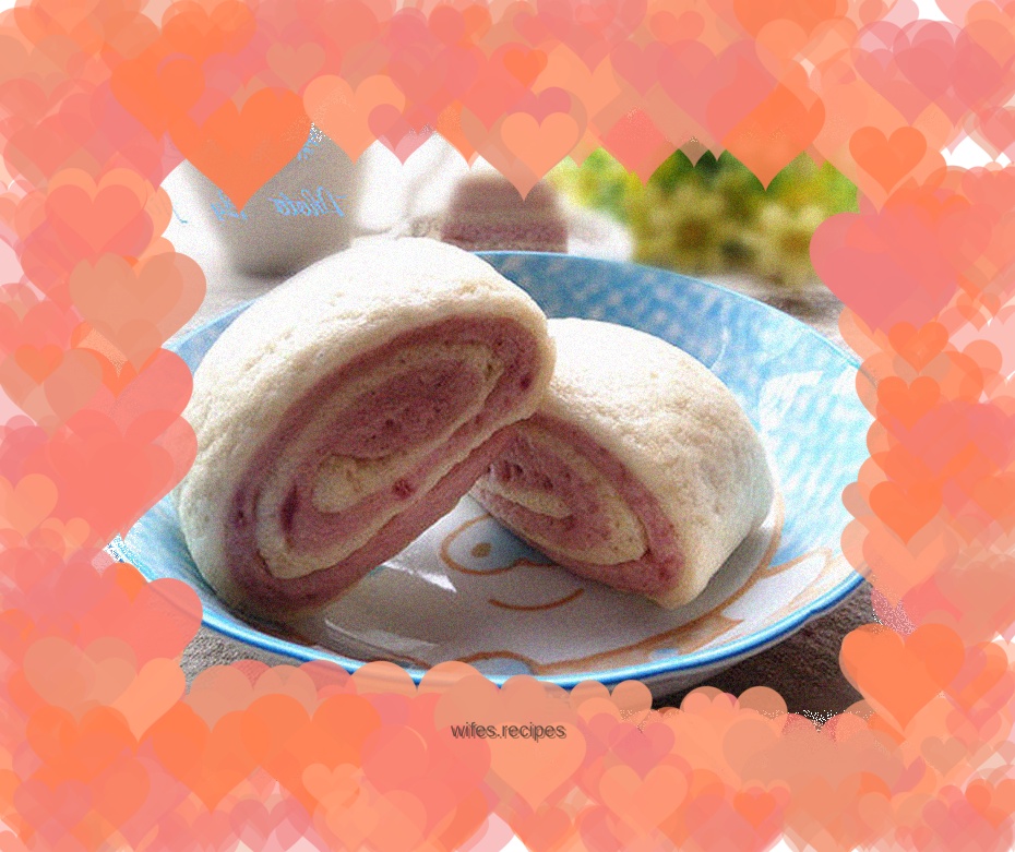 Milky purple sweet potato two-color roll