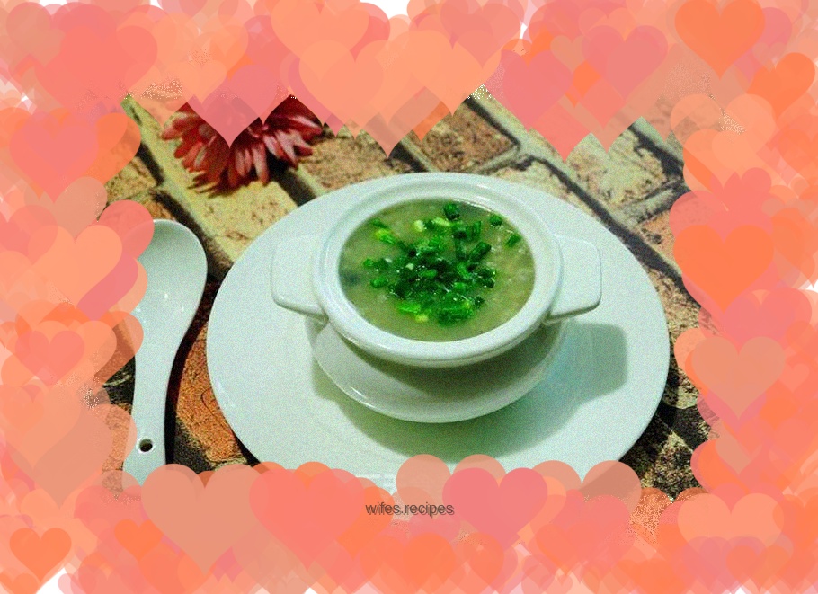 Preserved egg and king oyster mushroom porridge