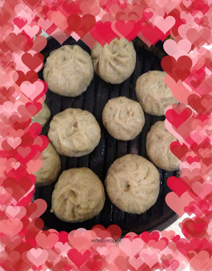 Whole grain multi-stuffed buns (transformation show of soy milk residue)