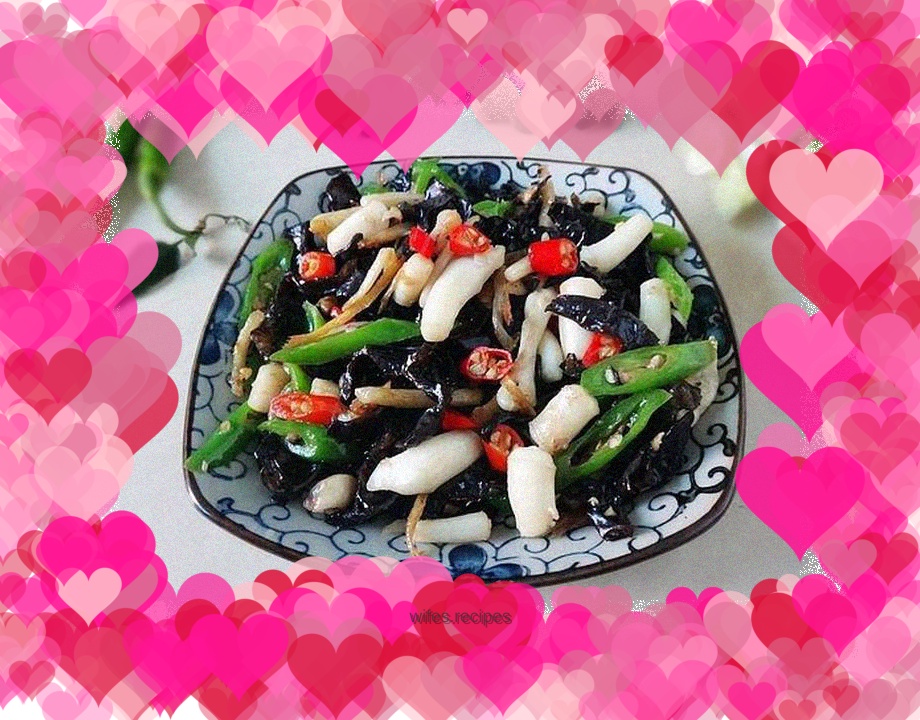 Fried squid with black fungus