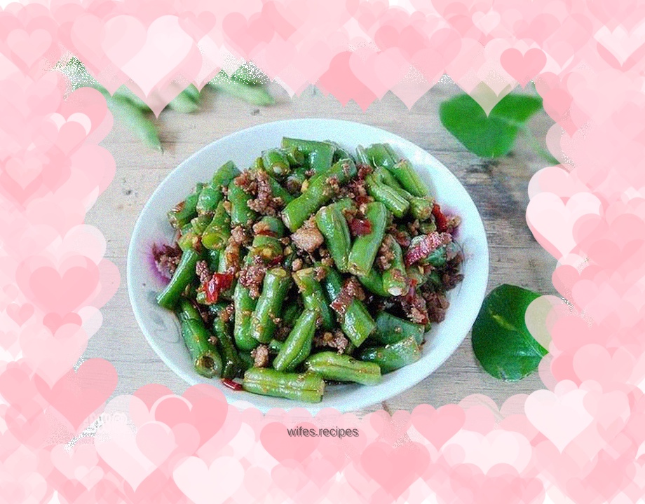 Minced Pork, Chopped Chili and Green Beans