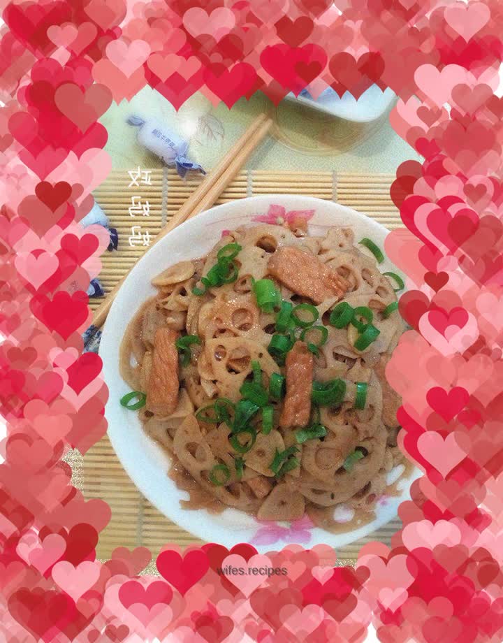 Stir-fried lotus root slices with meat