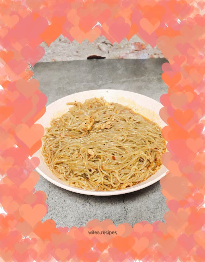 Sweet potato powder and minced meat