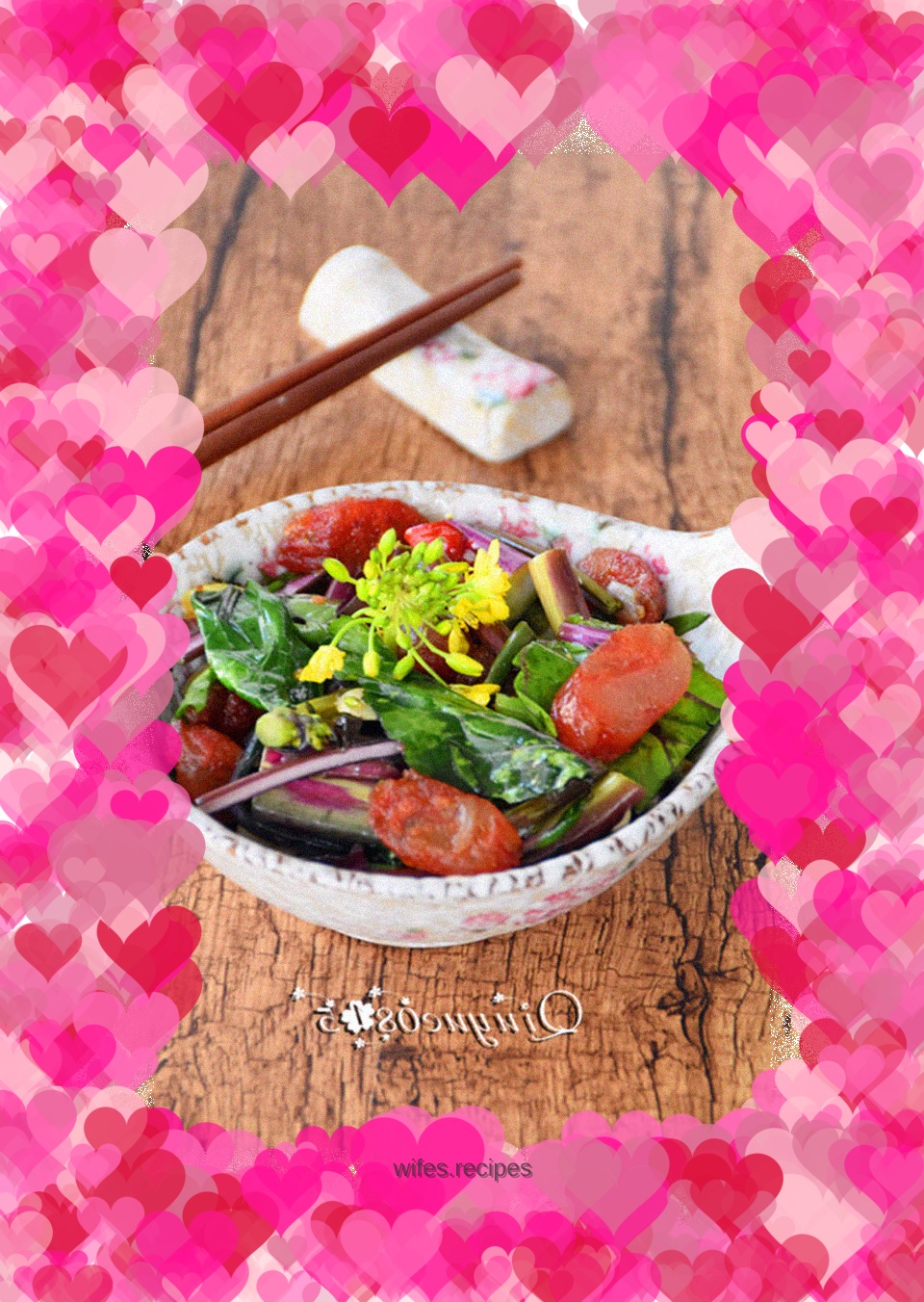 Sausage with seaweed moss