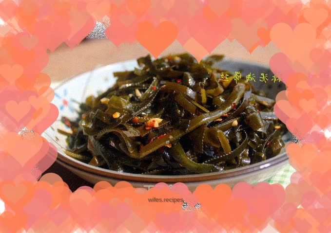 Shredded kelp with garlic paste