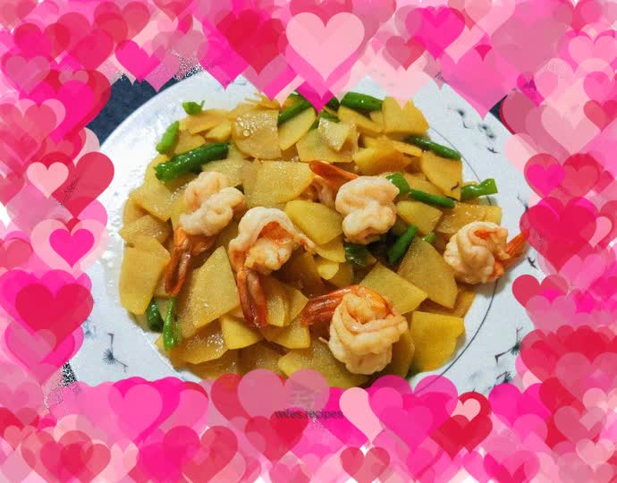 Stir-fried shrimp balls with potatoes