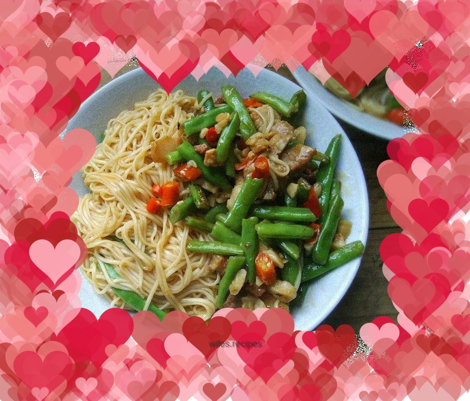 Braised noodles with green beans