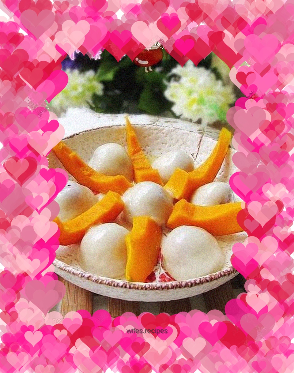 Pumpkin steamed glutinous rice balls