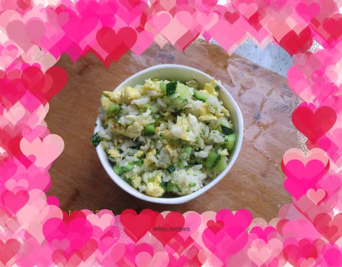 Cucumber, Broccoli and Egg Rice