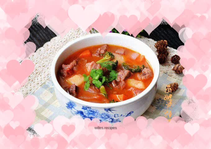 Vegetable and veal brisket soup