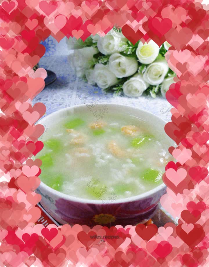 Lettuce and rice porridge