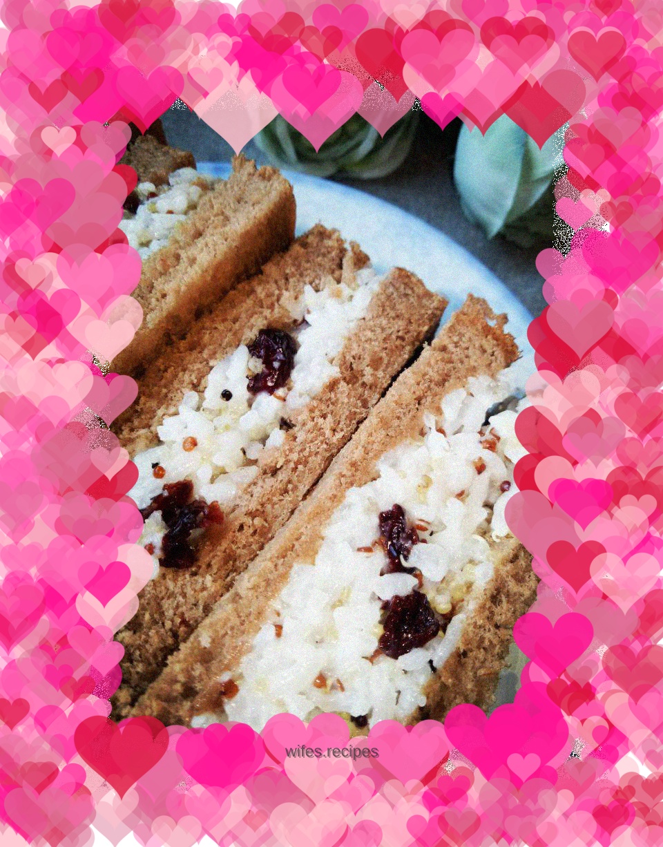 Cranberry rice sandwich toast