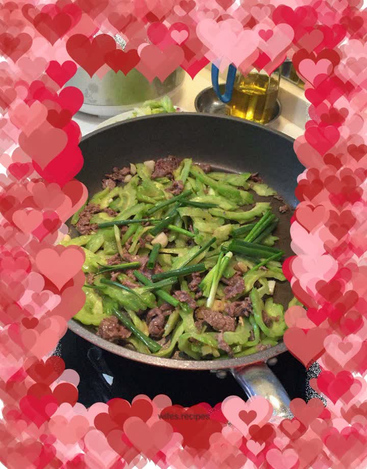 Stir-fried beef with cold melon