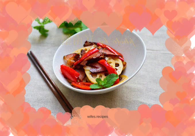 Bacon lotus root slices