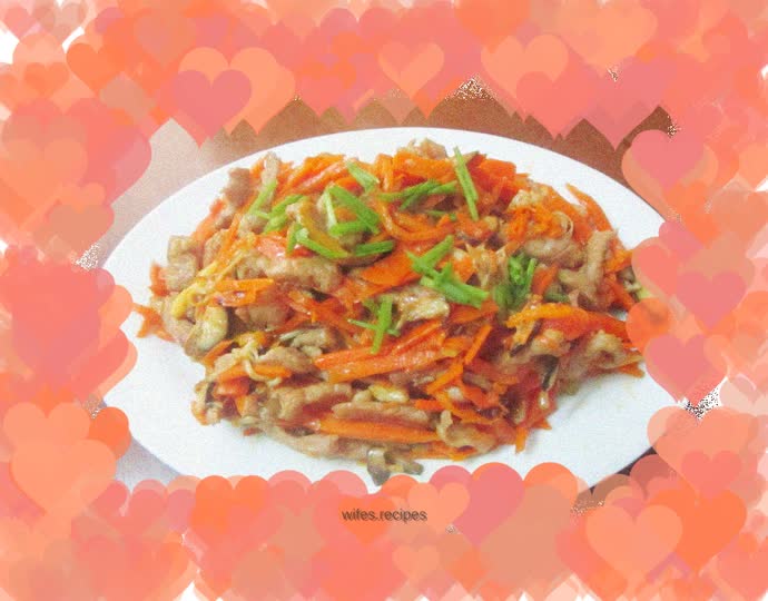 Stir-fried pork with three shredded meat
