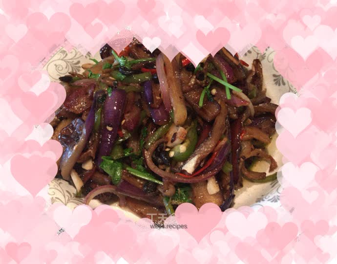 Bacon, black pepper and eggplant strips