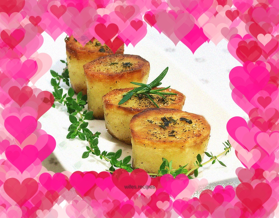 Baked fresh herb potato dumplings