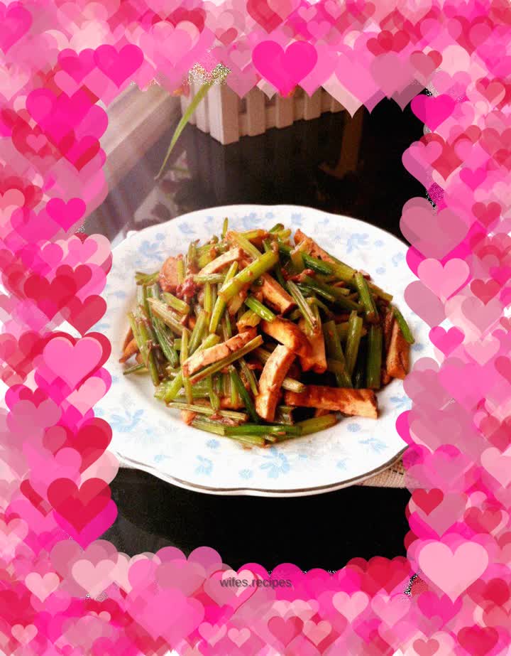 Stir-fried dried tofu with fermented bean curd and parsley