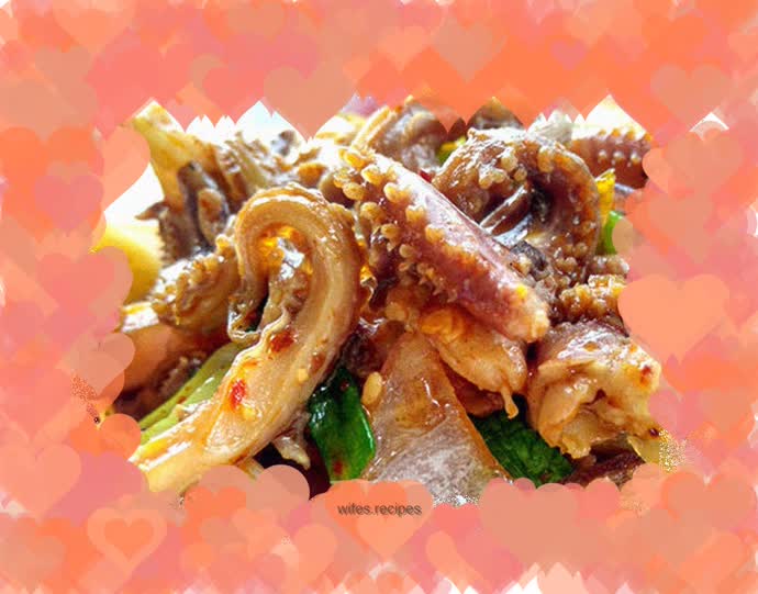 Pan-fried squid tentacles