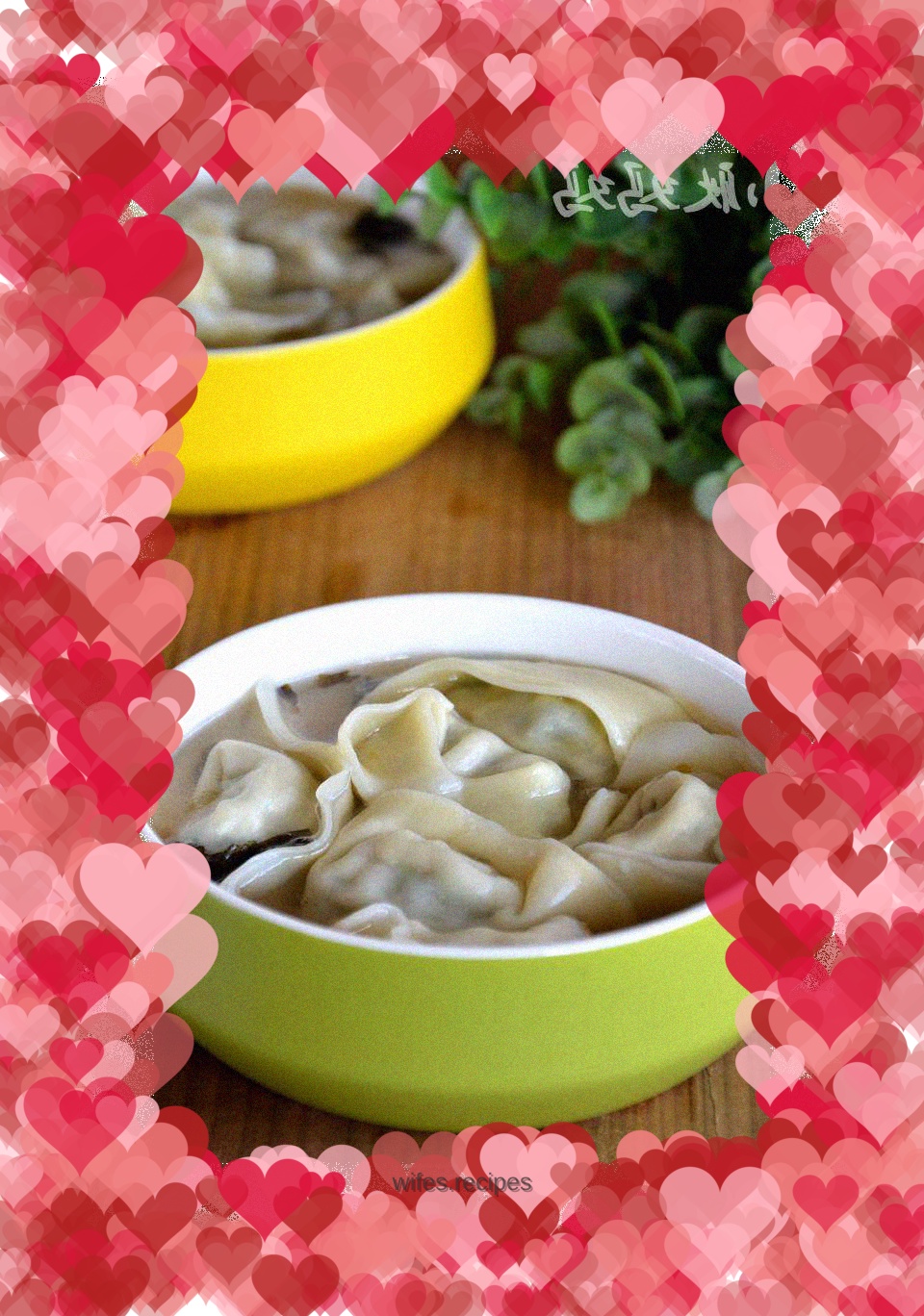 Cilantro and Bean Wontons