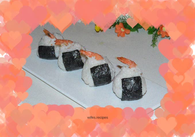 Seaweed and shrimp rice balls