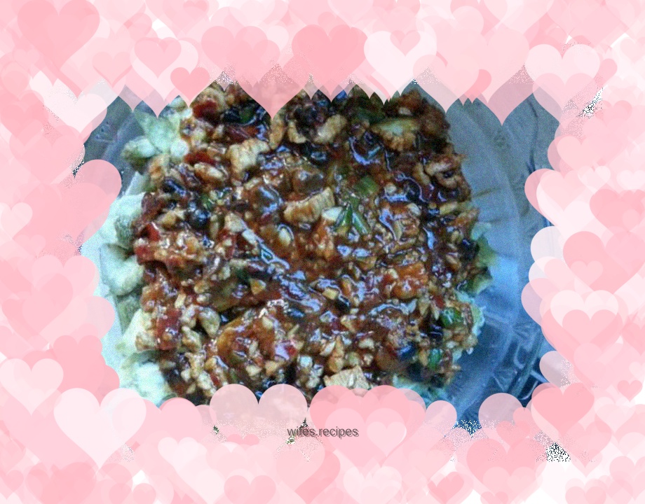 Eggplant with minced meat and fish flavor (less oil)