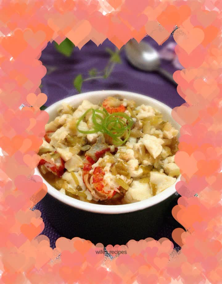 Pickled vegetables, tofu and shrimp