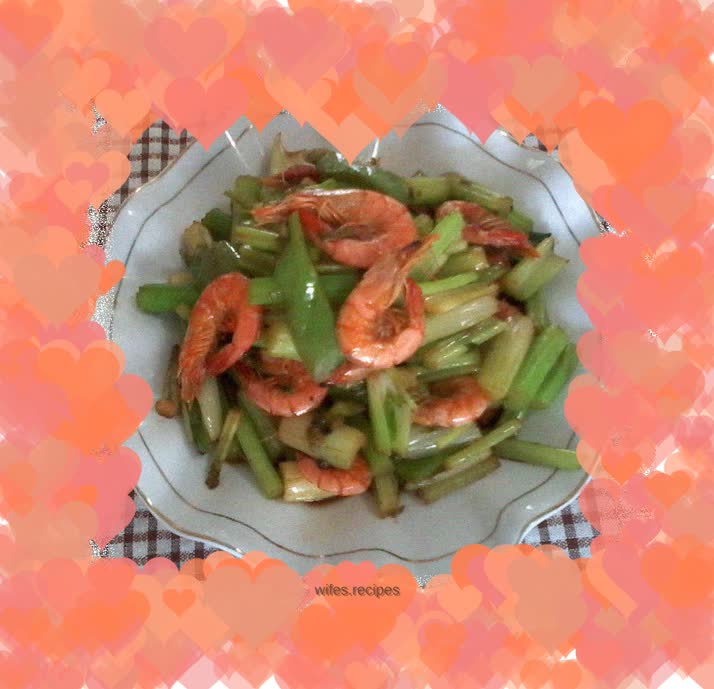 Stir-fried prawns with parsley
