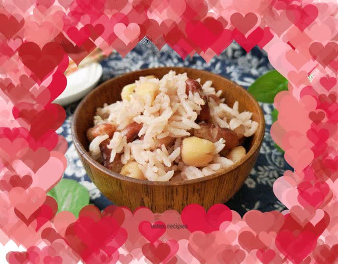 Rice with beans and lotus seeds