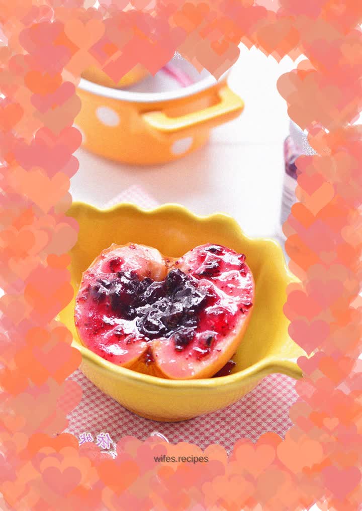 Baked Apple with Blueberry Sauce