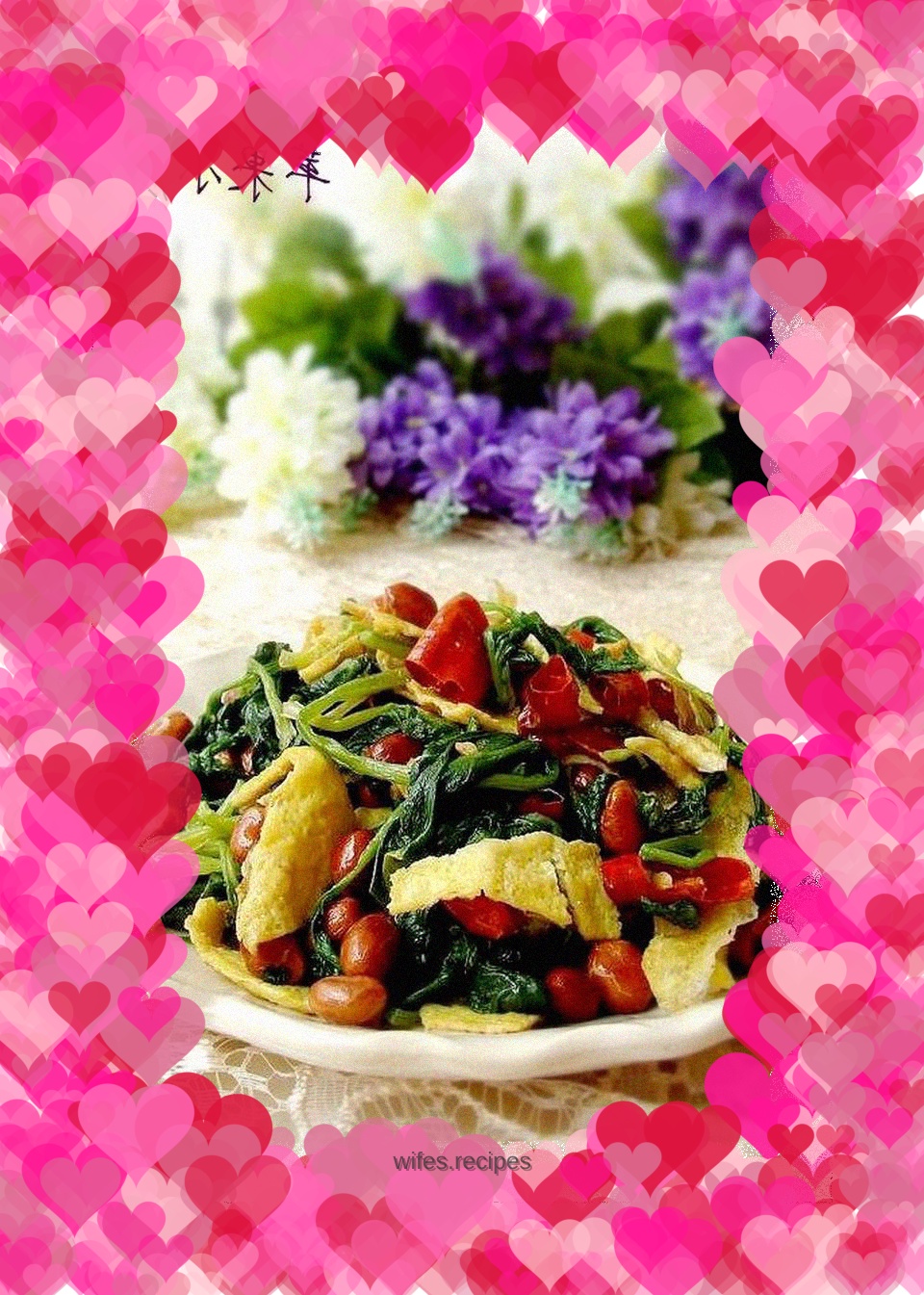 Small scrambled eggs and spinach