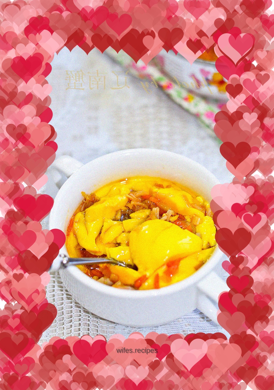 Steamed scallops and eggs