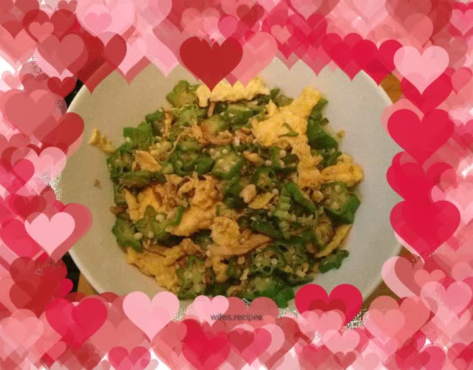Okra scrambled eggs