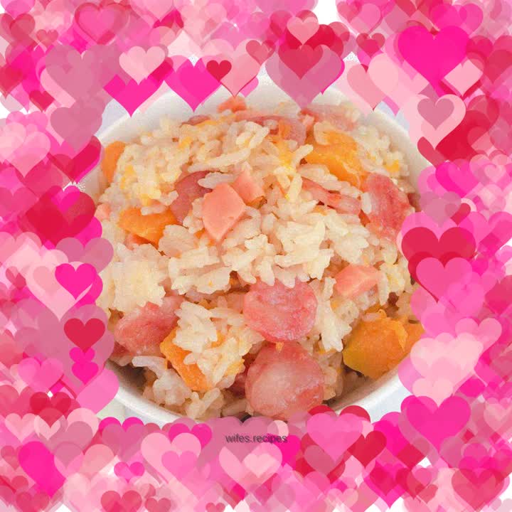Pumpkin Sausage Braised Rice