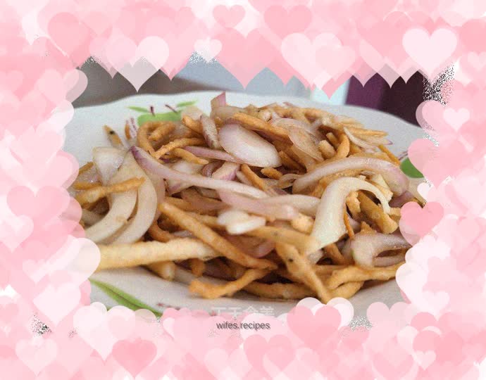 Onion mixed with rice dumplings