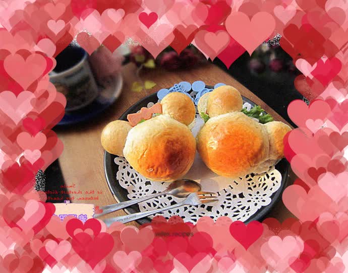Mickey, rabbit, fish bread